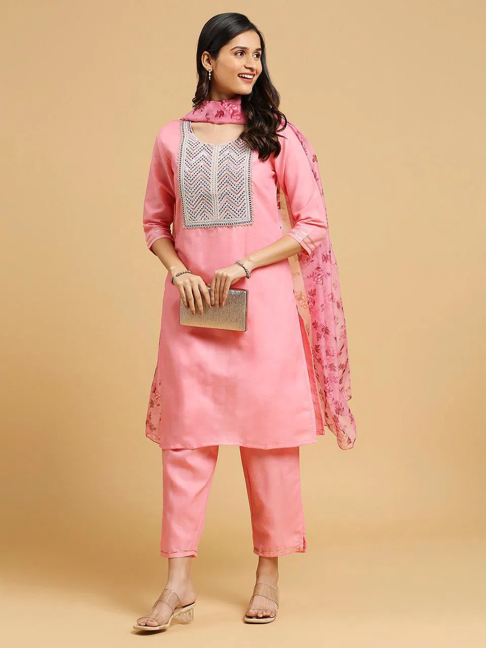 VT Designer Cotton Embroidery Kurti With Bottom Dupatta Wholesale Clothing Distributors in India